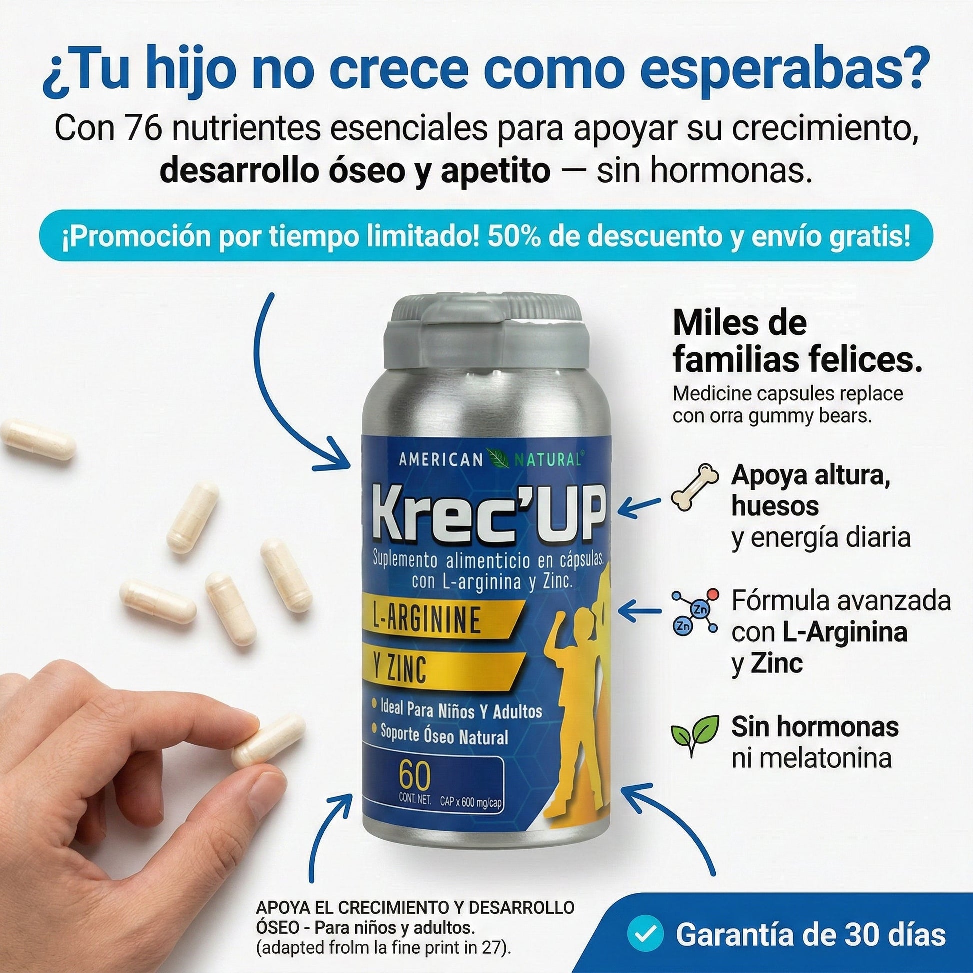 Krec'UP PERÚ: Activador Hormonal de Crecimiento & desarrollo máximo