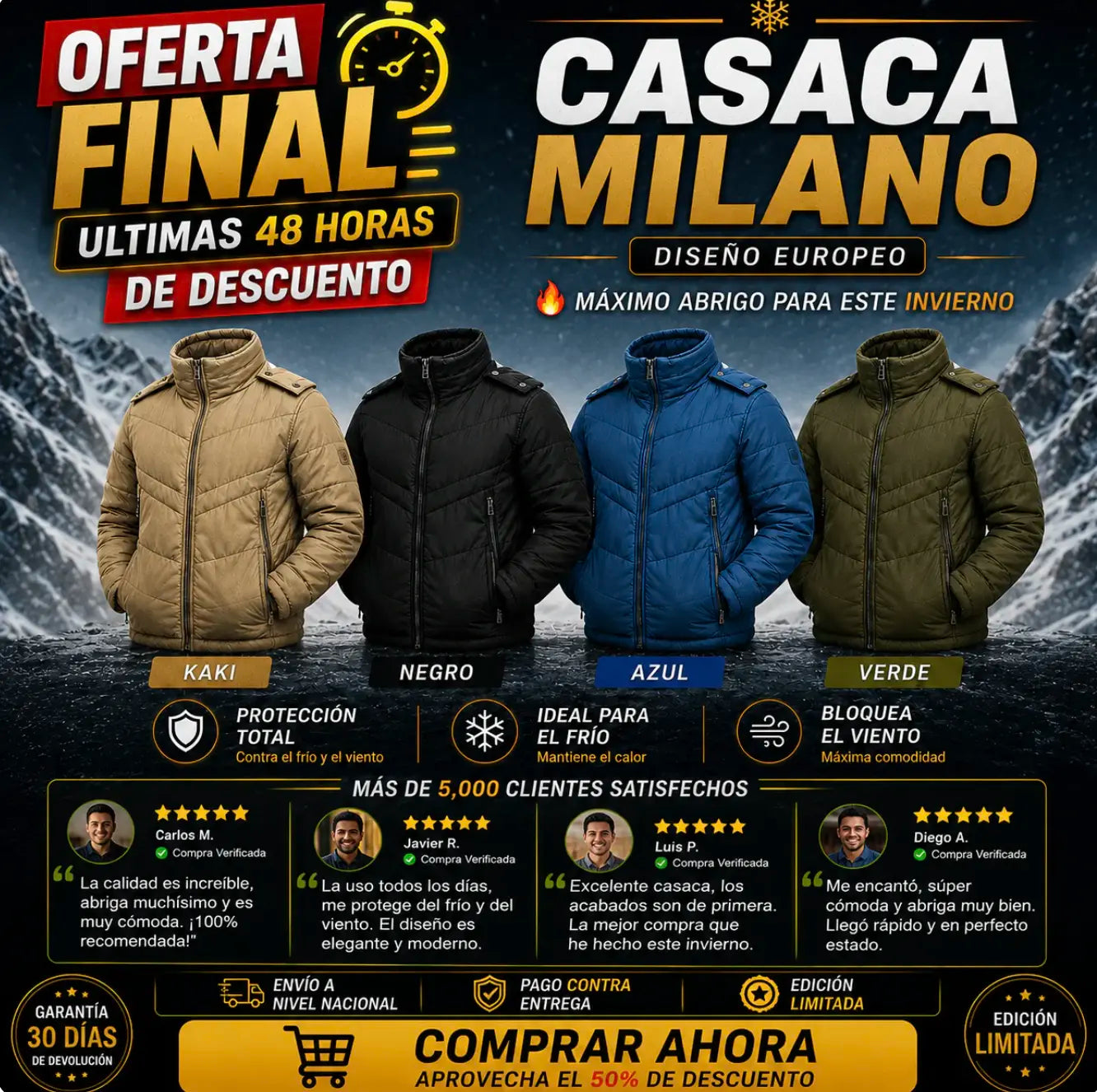 Casaca Milano - Abrígate con estilo y diseño europeo